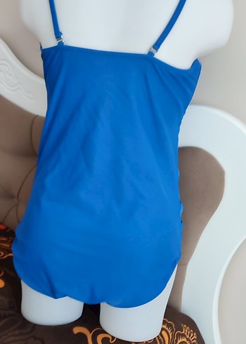 Mavi Bel Detaylı Kadın Mayo - Görsel 3