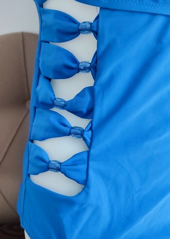 Mavi Bel Detaylı Kadın Mayo - Görsel 2