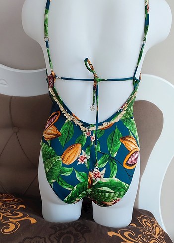 Boncuk Detaylı Turkuaz Bohem Mayo - Görsel 5