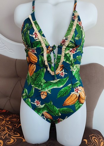 Boncuk Detaylı Turkuaz Bohem Mayo - Görsel 2