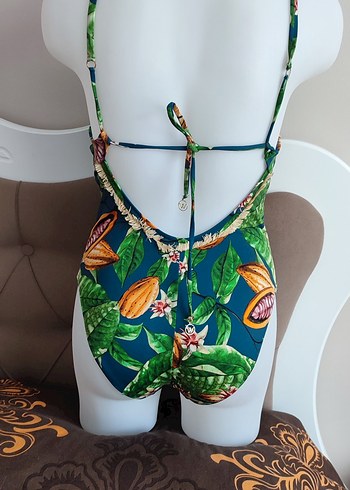 Boncuk Detaylı Turkuaz Bohem Mayo - Görsel 4