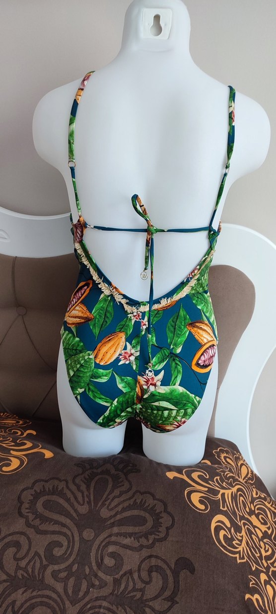 Boncuk Detaylı Turkuaz Bohem Mayo - Görsel 4