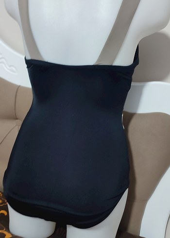 Düğmeli Siyah Kadın Mayo - Görsel 2