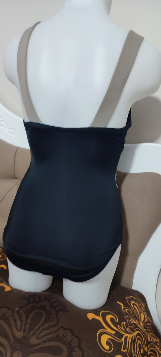 Düğmeli Siyah Kadın Mayo - Görsel 2