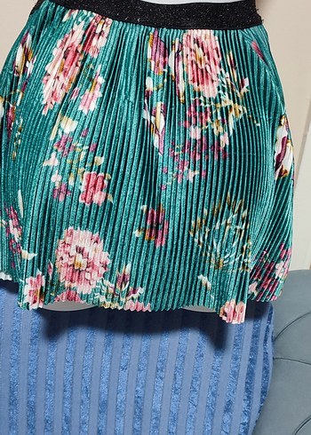 #Etek Bohem Renkli Piliseli kısa Etek - Görsel 3