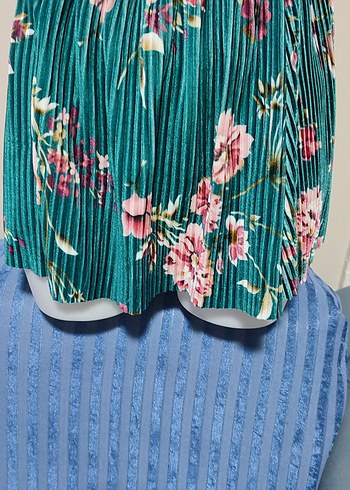 #Etek Bohem Renkli Piliseli kısa Etek - Görsel 2