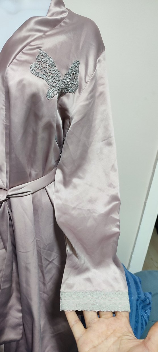 #Penti Sabahlık Uzun, Bol Kesim Bej Kadın Sabahlık - Görsel 2