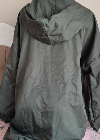 Düğmeli Haki Midi Kadın Yağmurluk - Görsel 4