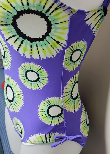 #Mayo Bağlamalı İpli Renkli Batik Desenli Kadın Mayo - Görsel 2