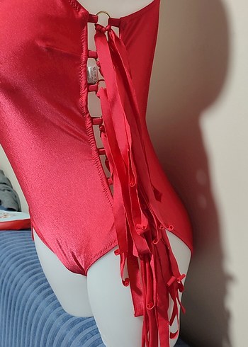 #Mayo Kırmızı Püsküllü Kadın Mayo - Görsel 2