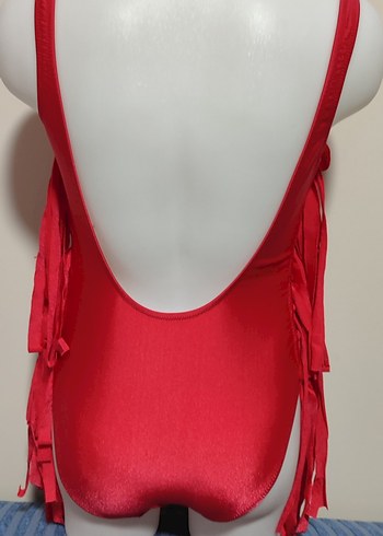 #Mayo Kırmızı Püsküllü Kadın Mayo - Görsel 3