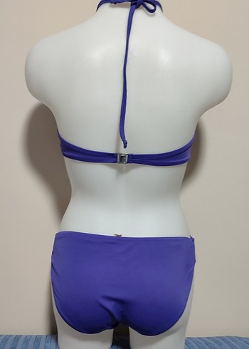 #Mayo Mor Drapeli İnce Askılı Kadın Mayo - Görsel 2