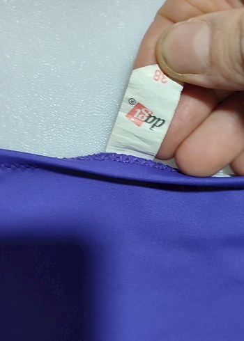 #Mayo Mor Drapeli İnce Askılı Kadın Mayo - Görsel 3