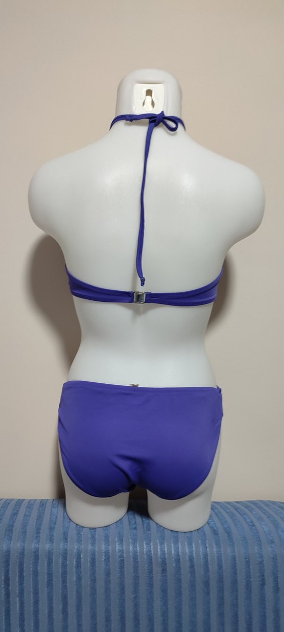 #Mayo Mor Drapeli İnce Askılı Kadın Mayo - Görsel 2