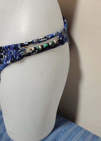 #Mayo alt Mavi Bağcıklı Kadın Bikini Altı - Görsel 2