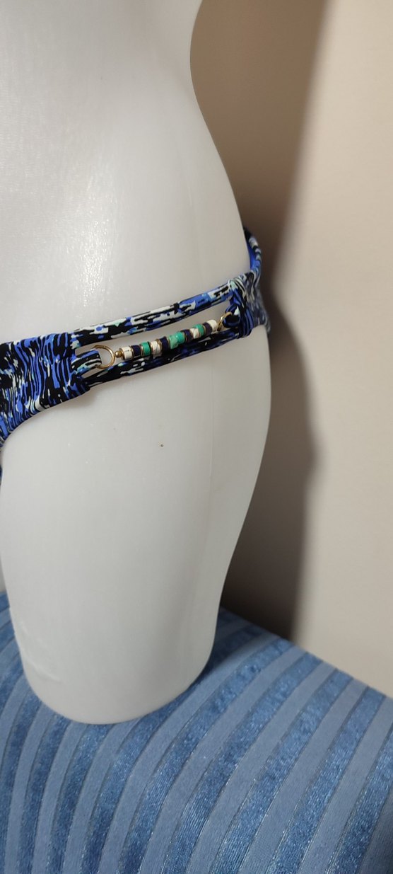 #Mayo alt Mavi Bağcıklı Kadın Bikini Altı - Görsel 2