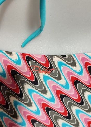 #Bikini Renkli Bağcıklı Bohem Bikini Takımı - Görsel 2