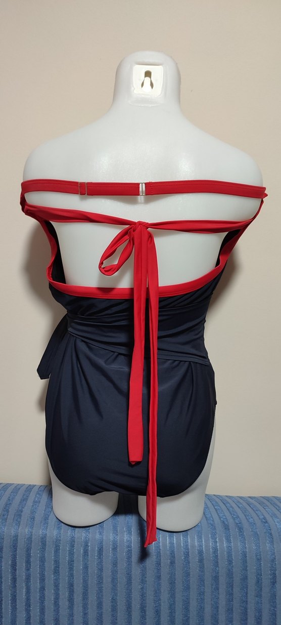 #Mayo Kırmızı Siyah Drapeli Midi Mayo - Görsel 2