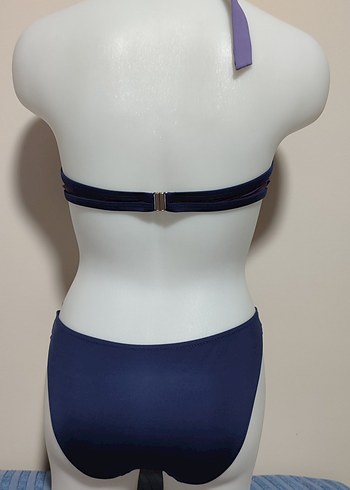 #Bikini  Ay Yıldız Mor Tokalı Strappy Bikini - Görsel 3