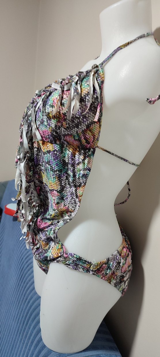 # Kom Mayo Püsküllü Çok Renkli Yılan Desenli Mini Mayo - Görsel 2