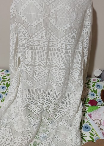 #Pareo Beyaz Nakışlı Uzun Bohem Kadın pareo - Görsel 3