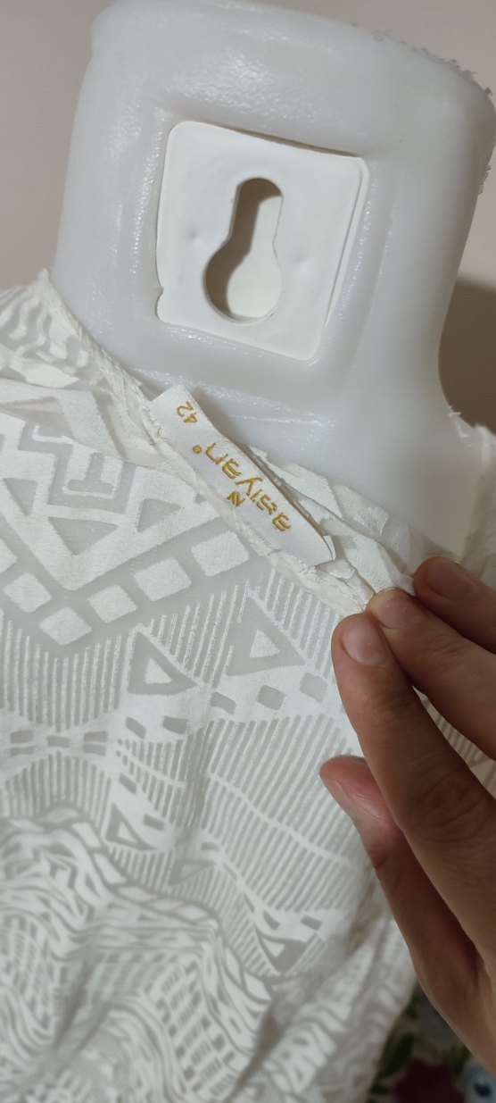 #Pareo Beyaz Nakışlı Uzun Bohem Kadın pareo - Görsel 4