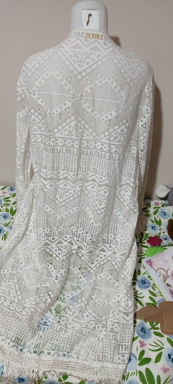 #Pareo Beyaz Nakışlı Uzun Bohem Kadın pareo - Görsel 3