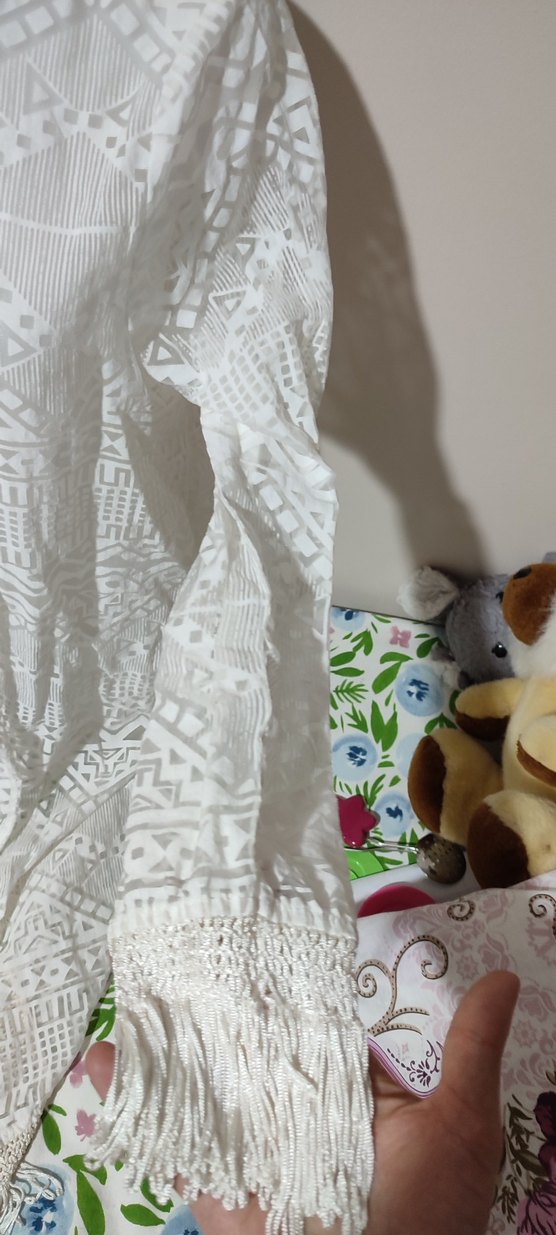 #Pareo Beyaz Nakışlı Uzun Bohem Kadın pareo - Görsel 2