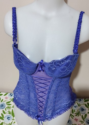 #vintage  Büstiyer Nakışlı Mor Gotik Midi - Görsel 2