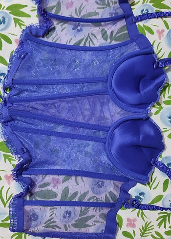 #vintage  Büstiyer Nakışlı Mor Gotik Midi - Görsel 6