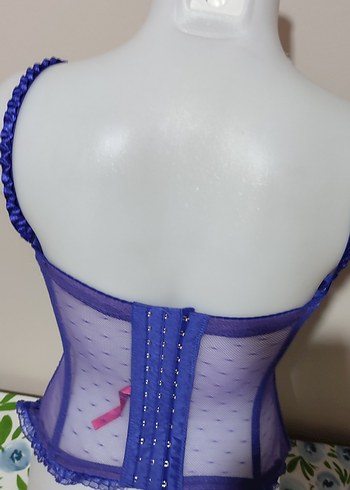 #vintage  Büstiyer Nakışlı Mor Gotik Midi - Görsel 3