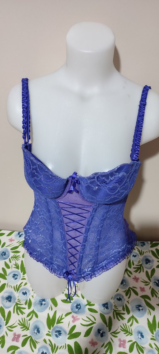 #vintage  Büstiyer Nakışlı Mor Gotik Midi - Görsel 2