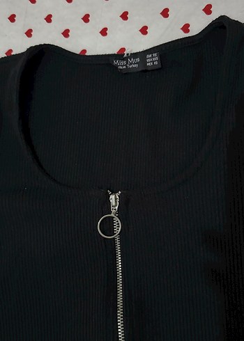 Fermuarlı Siyah Uzun Kollu Kadın badi - Görsel 2