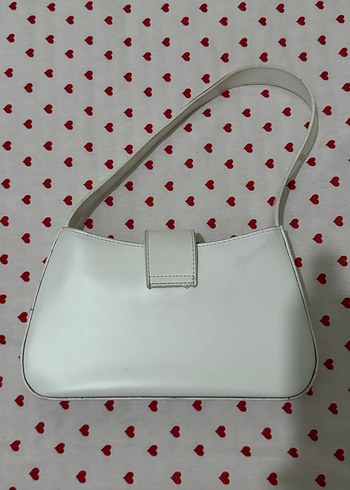 Beyaz Deri Kadın Çanta Tokalı - Görsel 2