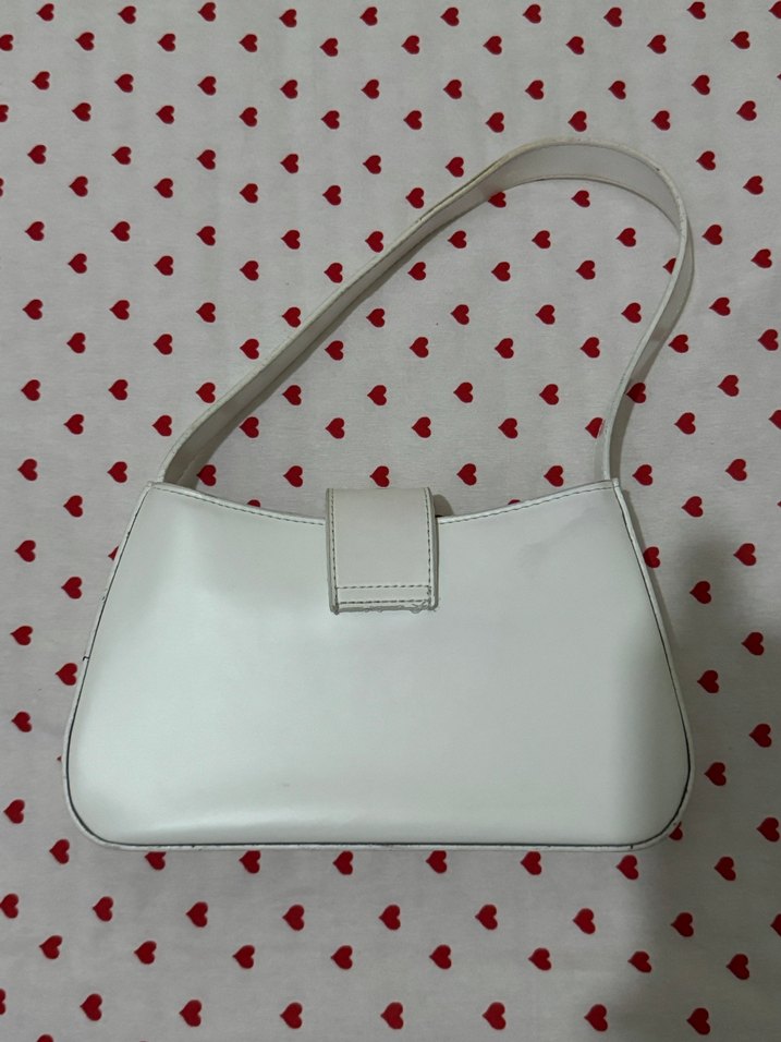 Beyaz Deri Kadın Çanta Tokalı - Görsel 2