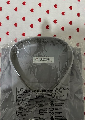 Oxford Gri uzun Kollu Erkek Gömlek - Görsel 2