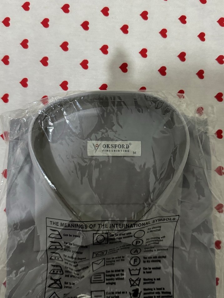 Oxford Gri uzun Kollu Erkek Gömlek - Görsel 2