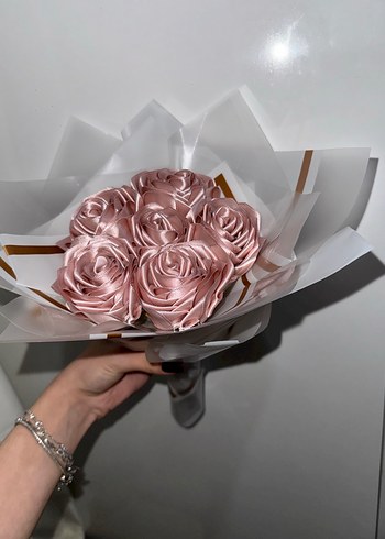 pudra pembe solmayan gül buketi - Görsel 2