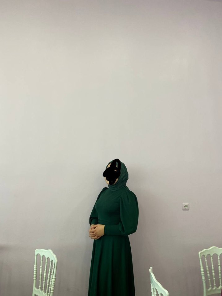 Uzun Siyah Gotik Yüksek Yaka Kadın Abiye - Görsel 2