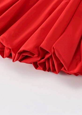 Kırmızı Drapeli Midi Kolsuz Elbise - Görsel 3