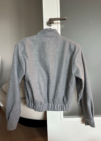 Gri Düğmeli Midi Kadın Ceket - Görsel 4