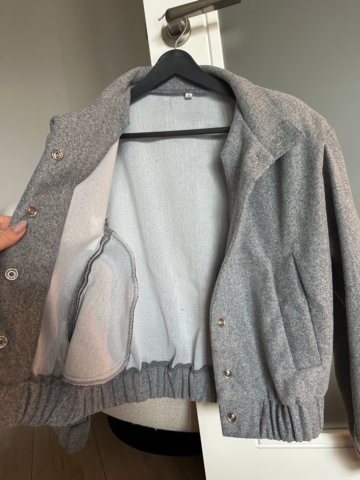 Gri Düğmeli Midi Kadın Ceket - Görsel 2