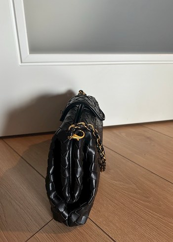 Zincir Detaylı Siyah Deri Kadın Çanta - Görsel 5