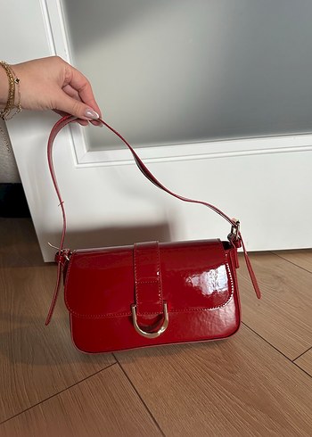 Klasik Kırmızı Deri Kadın Çanta - Görsel 6