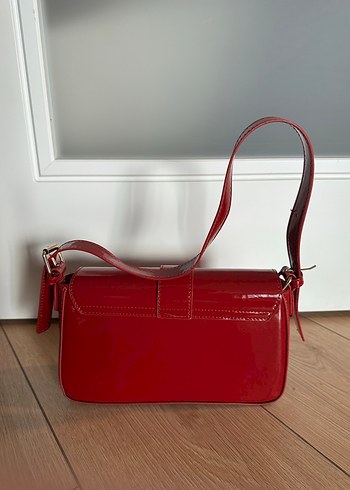 Klasik Kırmızı Deri Kadın Çanta - Görsel 3