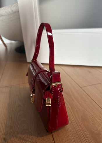 Klasik Kırmızı Deri Kadın Çanta - Görsel 9