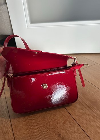 Klasik Kırmızı Deri Kadın Çanta - Görsel 8