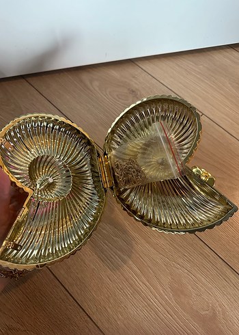 Altın Renkli Seramik Klasik Kadın Clutch Çanta - Görsel 3