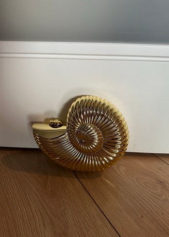 Altın Renkli Seramik Klasik Kadın Clutch Çanta - Görsel 2