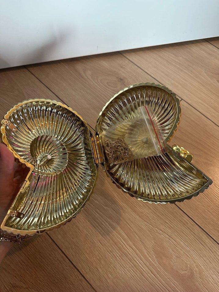 Altın Renkli Seramik Klasik Kadın Clutch Çanta - Görsel 3